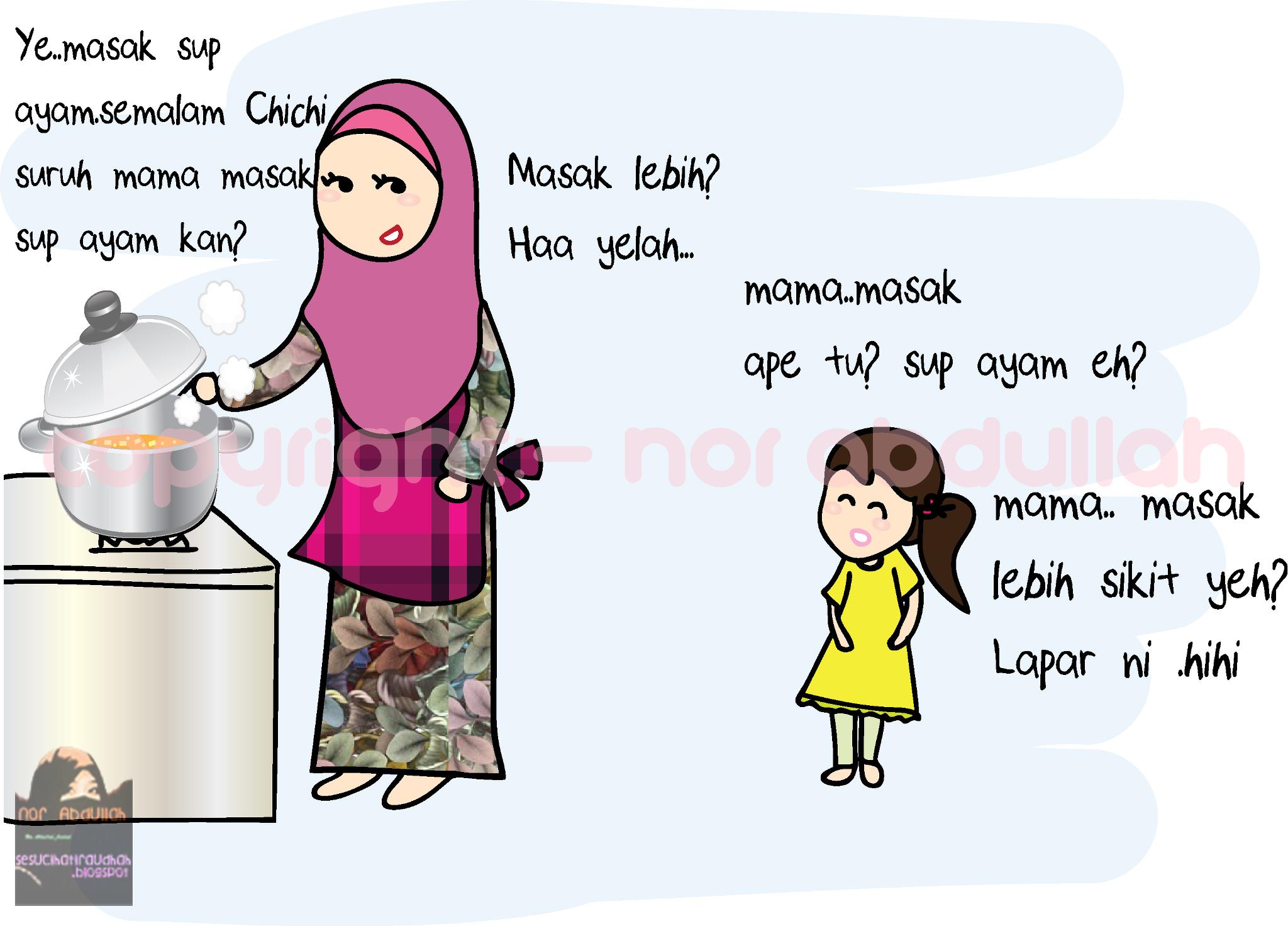 Gambar Kartun Muslimah Ibu Rumah Tangga Kolek Gambar